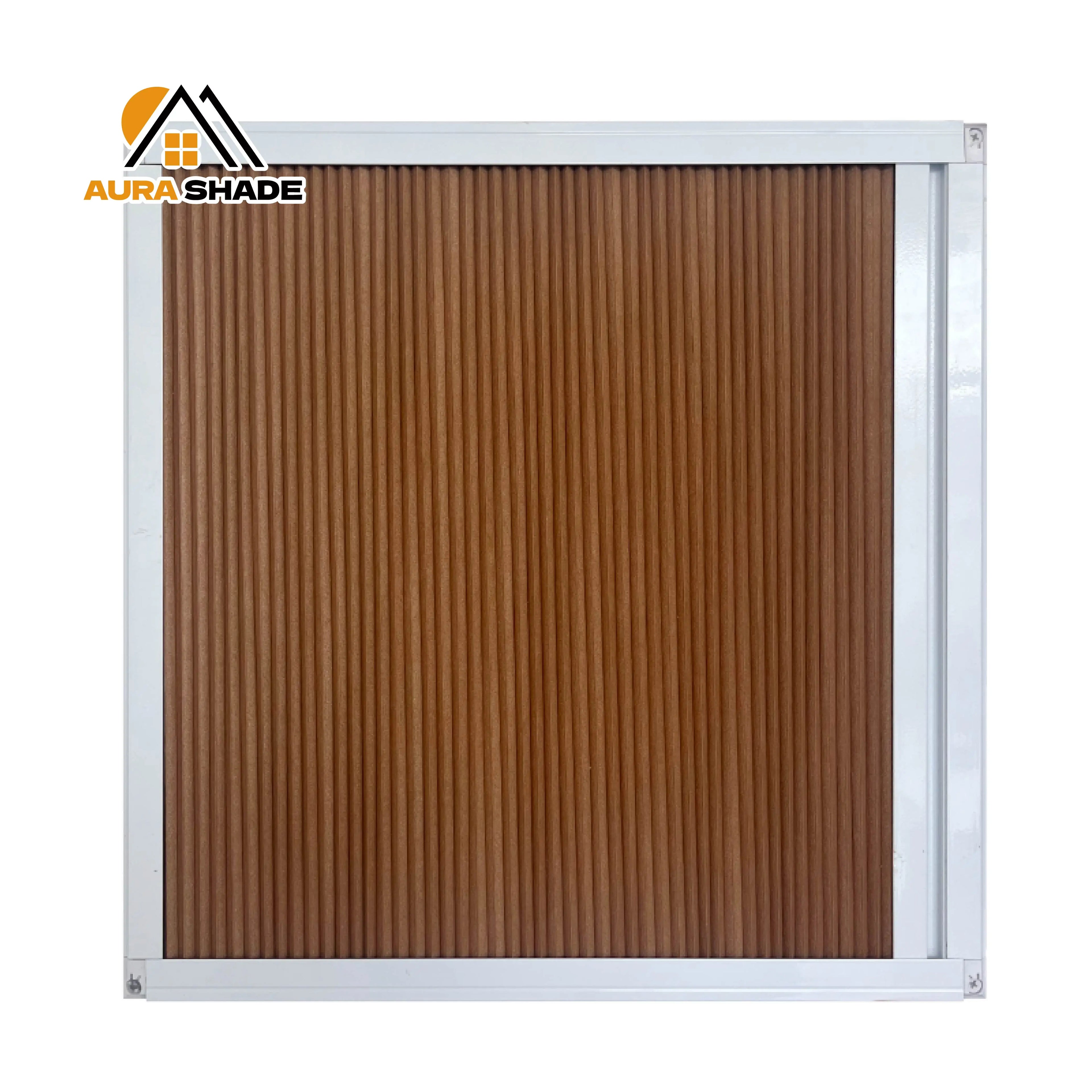 Built-In Aluminum Honeycomb Blinds Light Filtering Feature Semi-Privacy Vertical Shades for Windows Plain Technique Art Deco