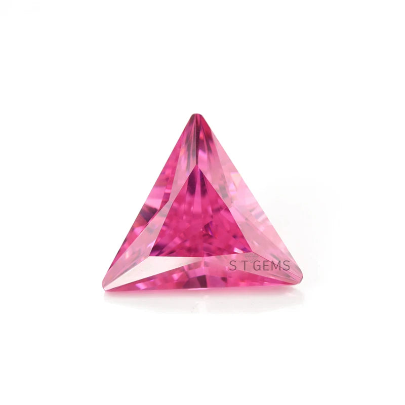 Loose Gemstone 5A Pink Triangle Cut Cubic Zirconia CZ Stone ForJewelry