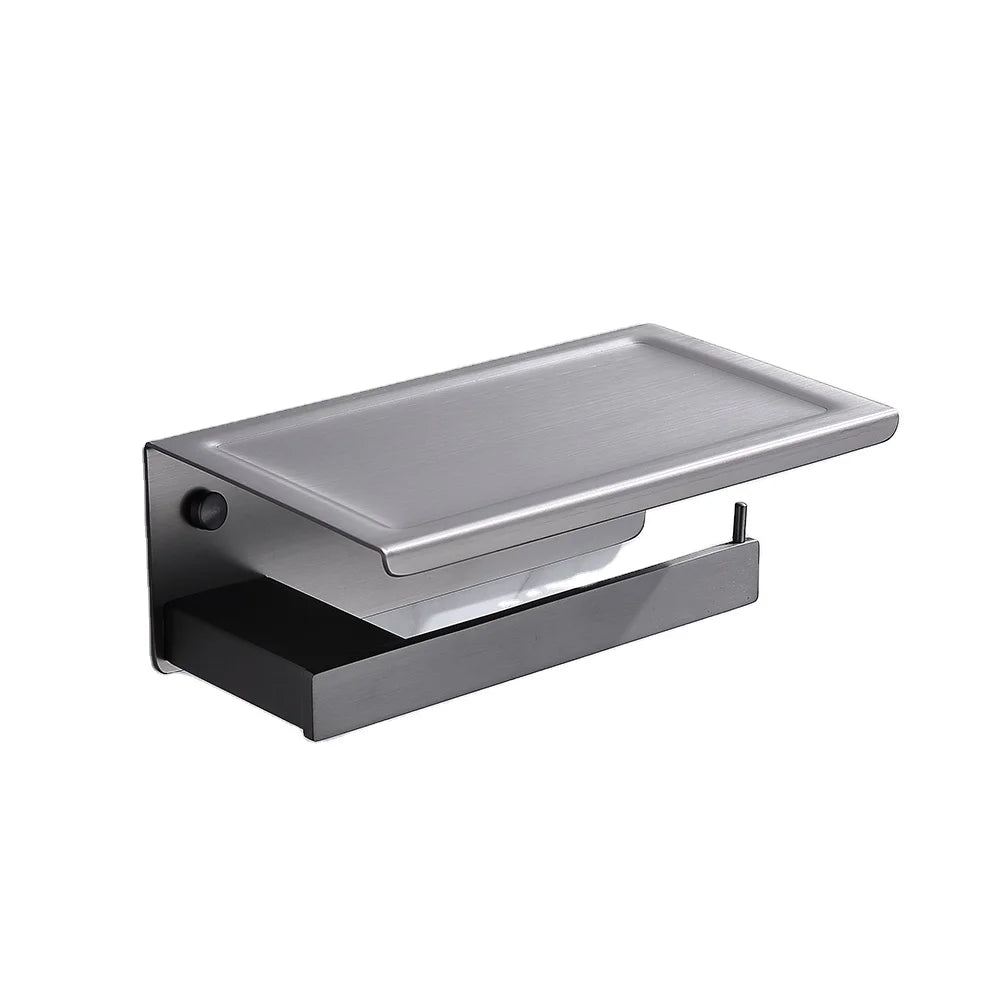 Wall Mounted Gun Grey Toilet Paper Holder Bathroom Paper Holder Toilet Roll Holder Stainless Steel