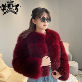 Janefur Soft Warm Ladies Winter Classic Faux Fox Fur Coat for Daily Outings Women's Faux Fur Jacket