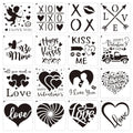Reusable Plastic Love Heart Valentines Stencils Drawing Templates for Party Wall Furniture Floor Crafts Home Decor