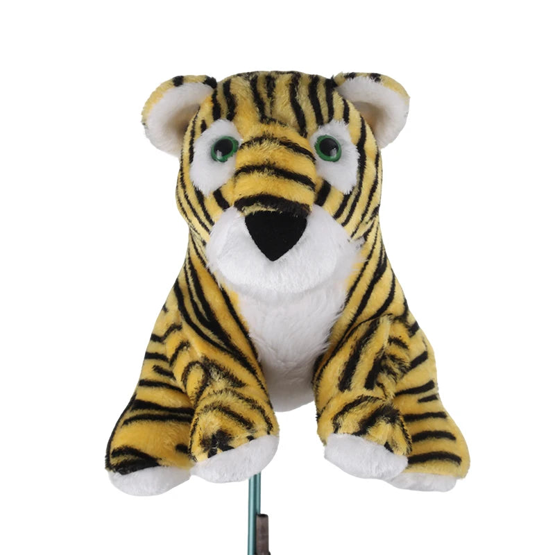 Manufacturer Customized Shape Design Soft Flocked Golf Driver Club Cover Tiger  Animal 1 Wood  Headcover