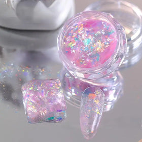 Aurora Mermaid Opal Nail Art Glitter Powder Sequins Iridescent Chameleon Flakes Holographic Irregular Flakes Manicure Powder