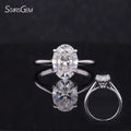 Starsgem Custom Jewelry 18K White Gold Oval Cut Lab Grown Diamond Solitaire Engagement Rings