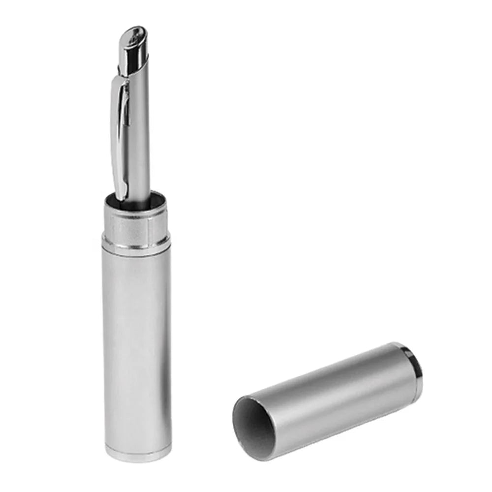 Wholesale Aluminium Pen Holder Pen Tube Promotional Gift Shiny Chrome Trim with Foam Inside Pen Case Good for Custom Logo PKG011