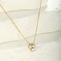Hot Sale Stainless Steel 18K Gold Geometric Strand Chain Pendant with Green Stone Necklace for Women Gift