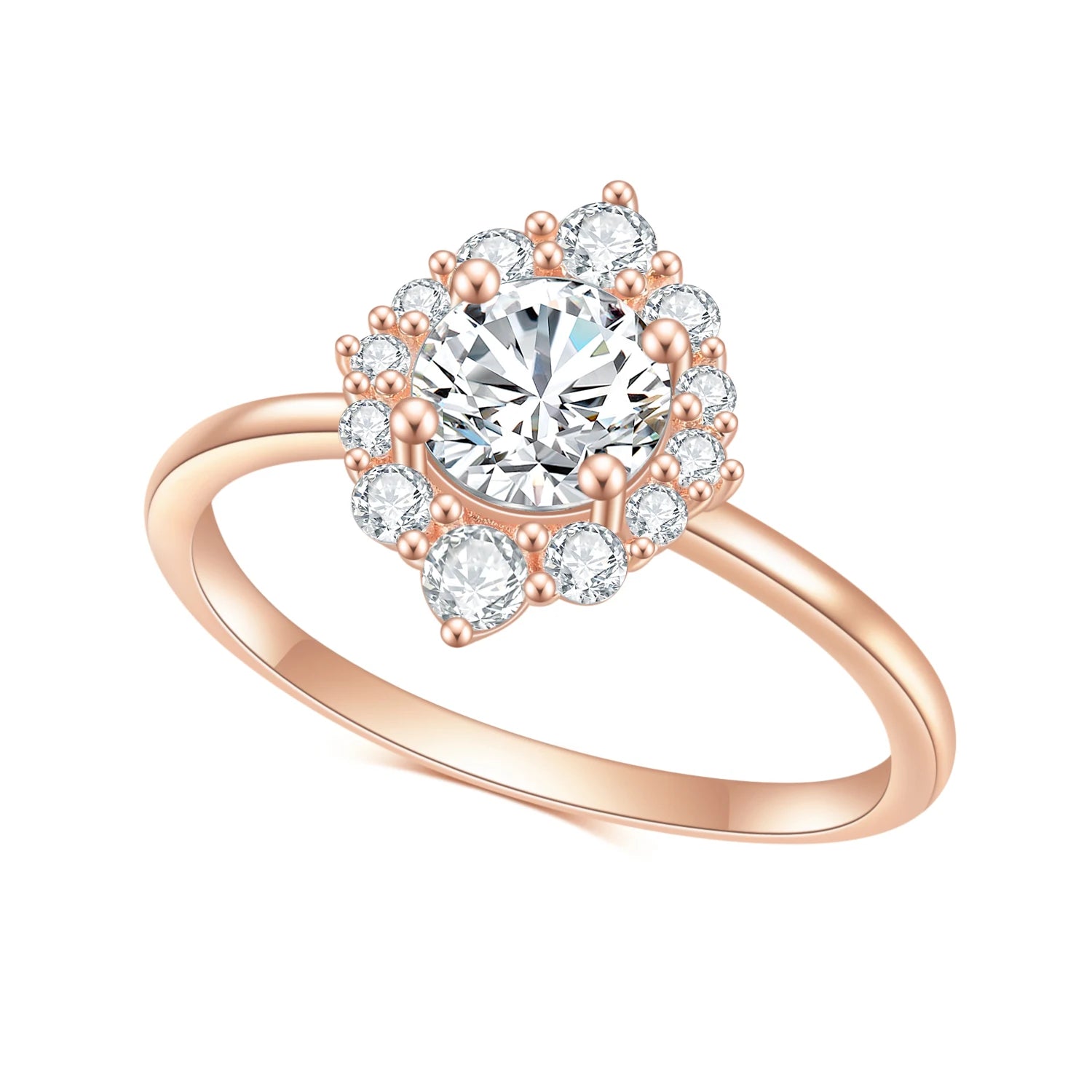 OL0989 Abiding Fine Jewelry Custom Classic Jewelry Ring Gold Plated China 6mm Round Moissanite Diamond Ring