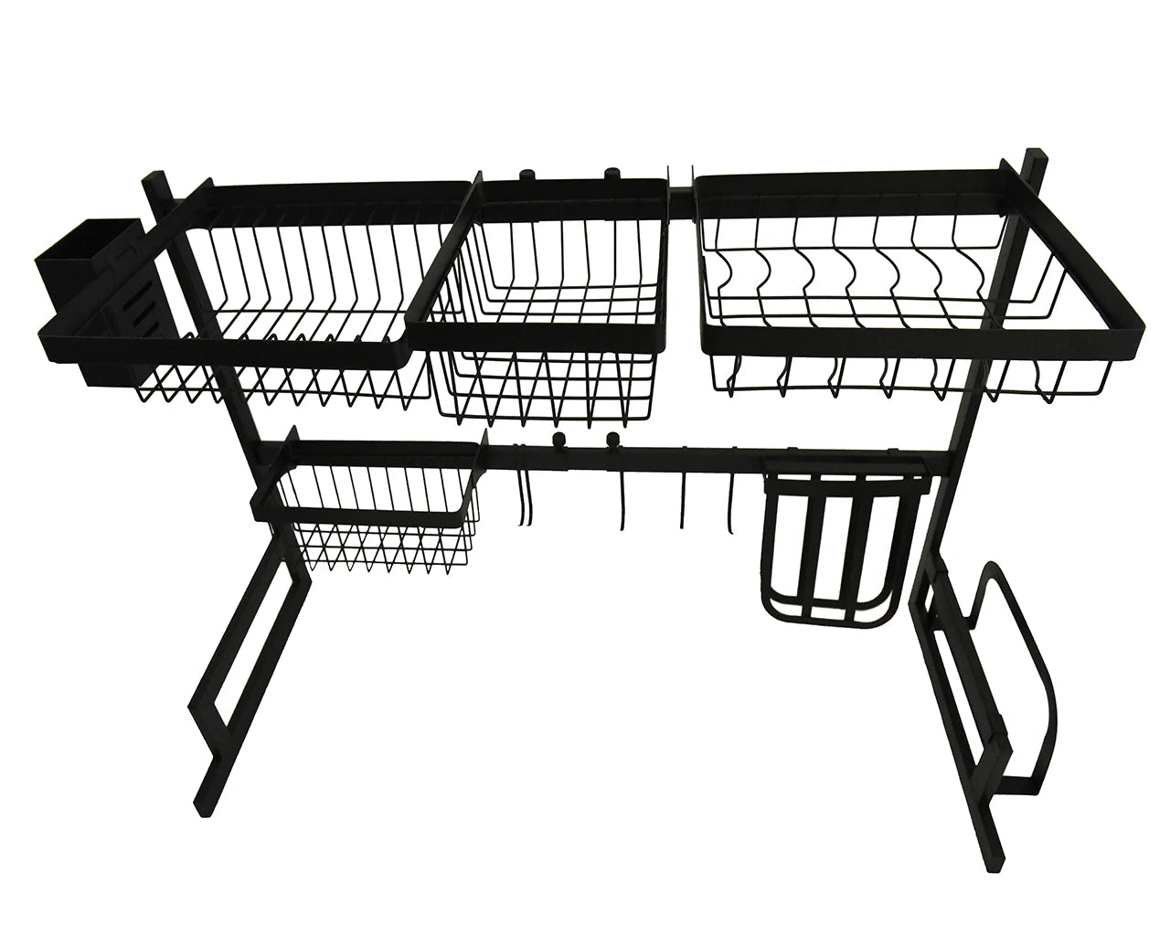 2-Tier Stainless Steel Kitchen Rack Over the Sink Extendable Dish Drying Stand Type for Dish and Bowl Storage