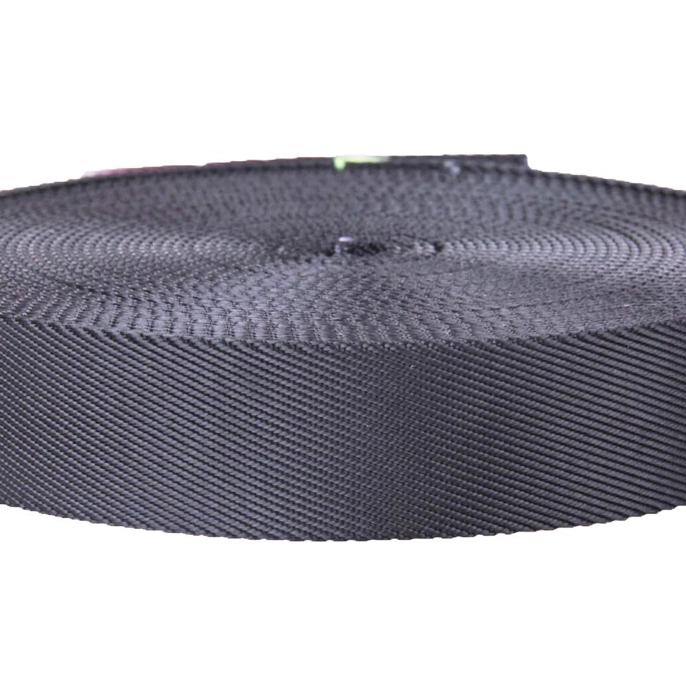 Men Bag Use 1.5 Inch Wide Black 2mm Thick 100% Nylon Twill Webbing