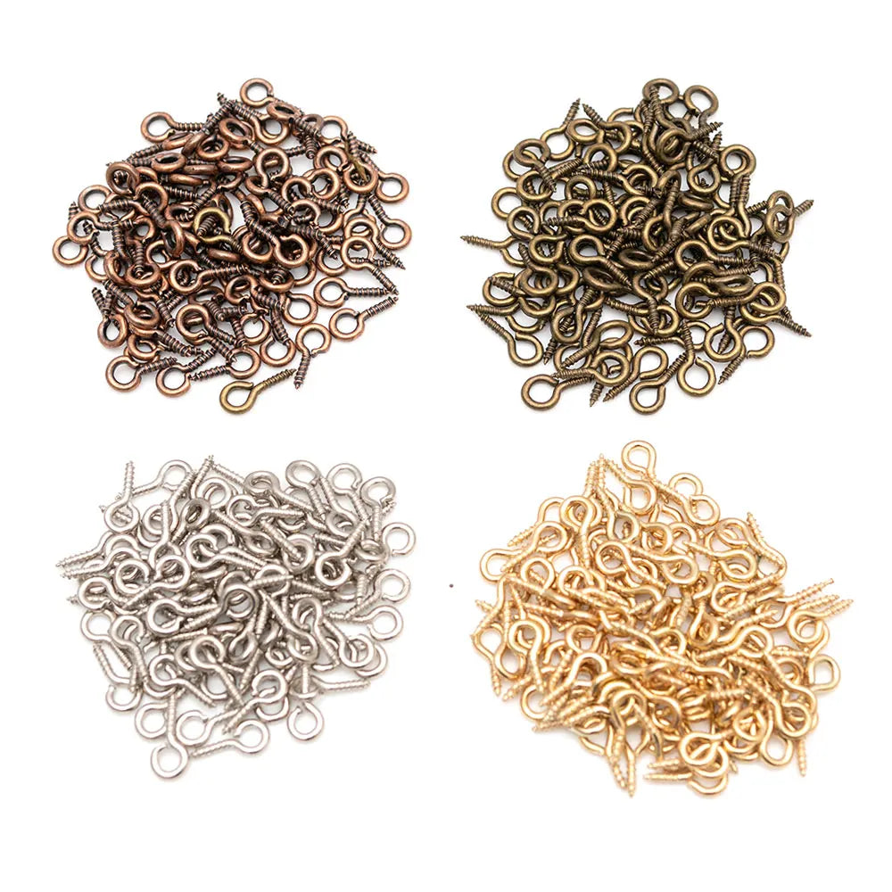 10mm DIY Little Sheep Eye Nail Screw Beads  Color Beaded Pendant Metal Jewelry Accessories Material