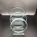 2025 Custom Wholesale New Fashion Transparent Blank Circle Crystal Award Glass Trophy