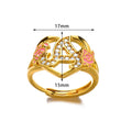 Qiuhan Drop Shipping Zircon Ring Letter Initial Rings Heart CLASSIC Adjustable Custom Rings Jewelry Unisex IGI Gold 1 Piece