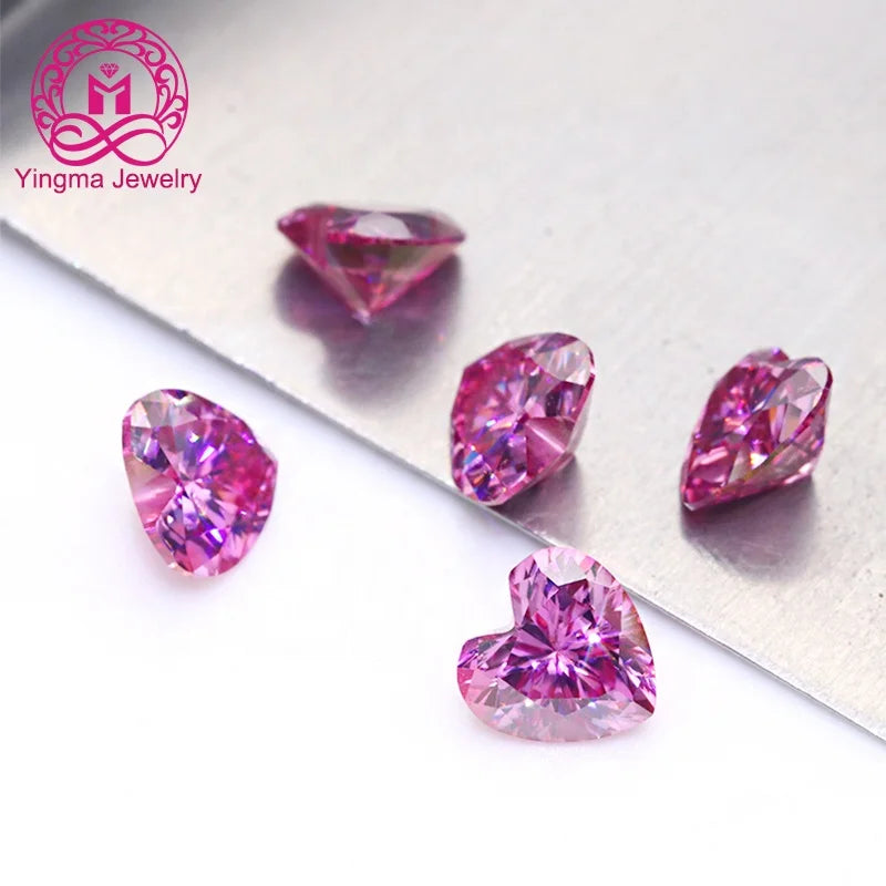 Wholesale 1 Ct 2 Ct 3 Carats Loose pink Diamond Heart Moissanite Diamond Stone with GRA Cert