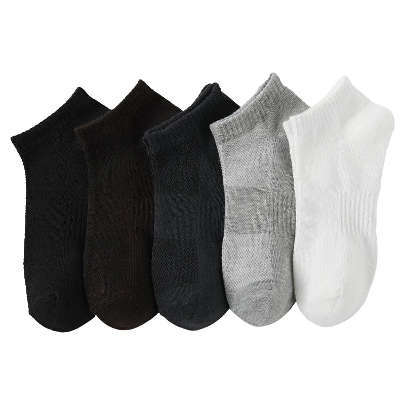 Wholesale Cheap Knitted Solid Color Print Ankle Casual Socks for Men Breathable Business with Custom Colors Logo Bottom Spring
