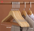 Lavinia Original Wood Color Men's Hanger Non-slip with Rubber Hose Best Quality Color Wooden Hangers or Shirt Clothes Wood hang