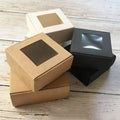 Factory Produces Gift Box Square Transparent Window Kraft White Card Jewelry Gift Packaging Boxes