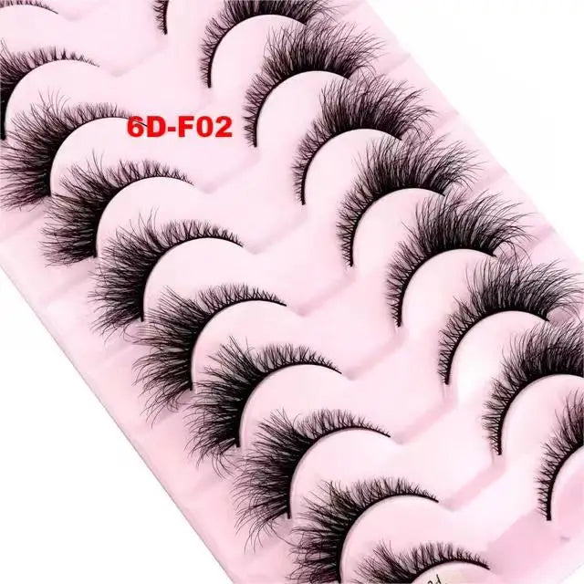 New 10Pairs 3D Super Fluffy False Eyelashes Wispy Faux Mink Eyelashes Cat Eye Dramatic Lashes Eyelash Extension Makeup Maquiagem