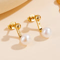 Aretes De Perla French Retro 925 Sterling Silver Delicate Cute Gold Plated Natural Freshwater Pearl Earrings Lady Jewelry