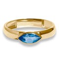Gemnel Perfect Design 925 Sterling Silver Marquise Gemstone Blue Sapphire Ring