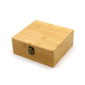 ZYX Handmade Custom Wooden Box Bamboo Stash Box with Rolling Tray 7*7.5*3inches Storage Box Varnished Finish