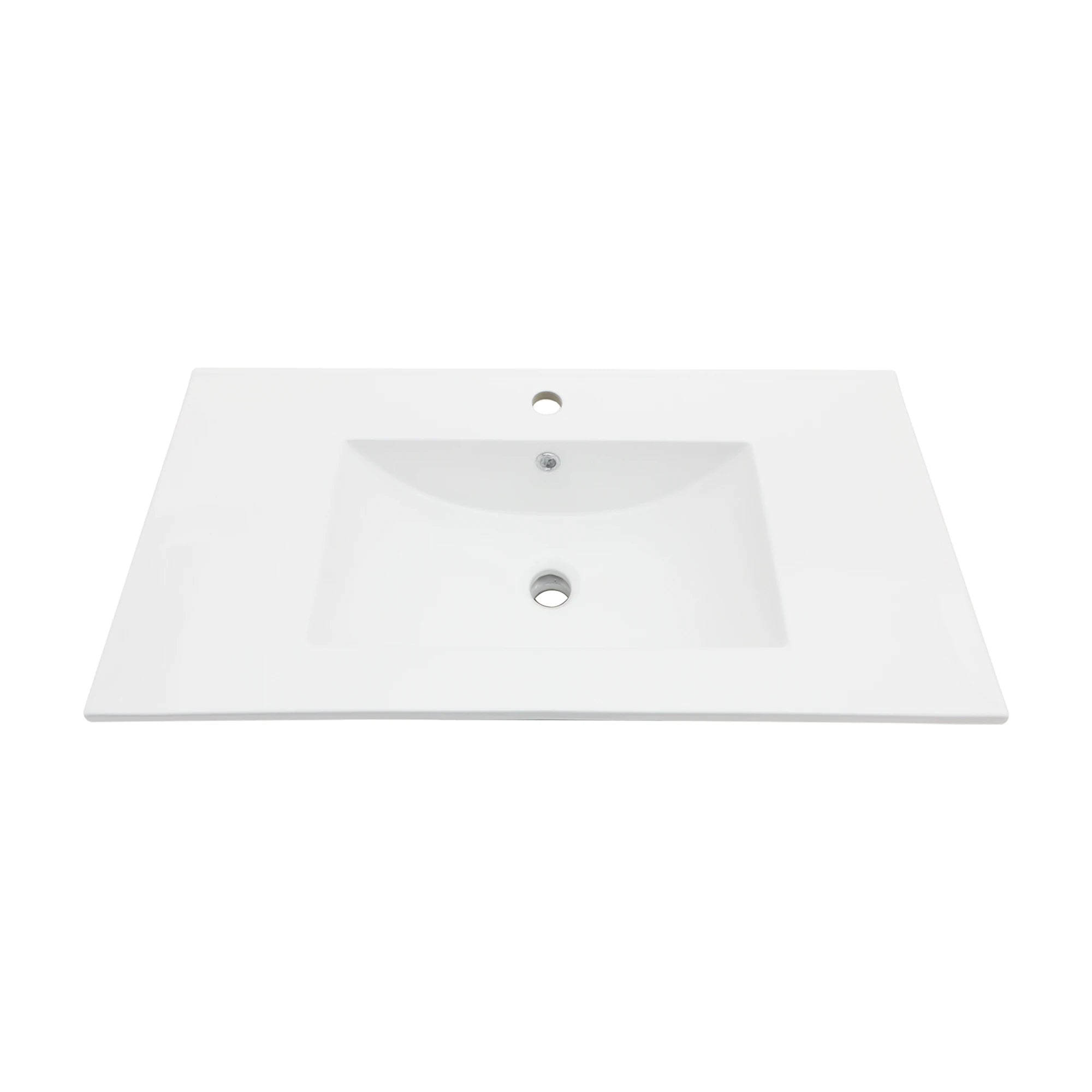 Contemporary Style White Countertop Basin Vessel Sink Lavatory Vanity Cabinet New Design Rectangular Edge Thin Bathroom Sinks