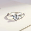 Silver 925 Original Platinum Plated 1ct Moissanite Ring Brilliant Cut VVS1 Diamond Test Past Round Gemstone Rings for Women Gift