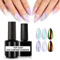OEM Custom LED/UV Nail Art Long Lasting Chrome Base Mirror Shiny Clear Gel Top Coat French Style Chrome Nail Powder Non-Toxic