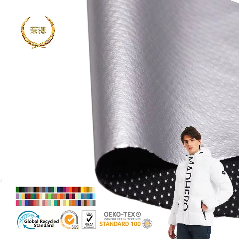 Factory Direct Supply Two-layer Mesh Cloth Silver Film Composite Polyester Warm Lining Down Jacket Fabric