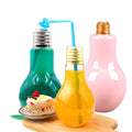 Bpa No Leak With Straw Transparent 300ml 400ml 500ml 800ml Juice Bulb Shaped Plastic Bottle