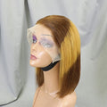 Cheap Price Colored Hot Sale Bone Straight Bob Wigs Brazilian Human Hair Frontal Wigs Double Drawn Transparent Full Lace Front W