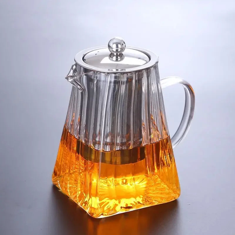 Top Sellers Tea Kettle and Tea Pot Maker Glass Teapot With Removable Loose Tea Infuser Stovetop Safe Glass Teapot
