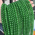 Malaysian Jade Semi Precious Gemstone Round Dark Green Jade Strand Stone Beads for DIY Jewelry Making
