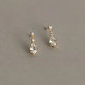 Daidan Earring Zircon Earrings Gold Plated 18K Jewelry Dangle Water Drop Silver Earrings for Women