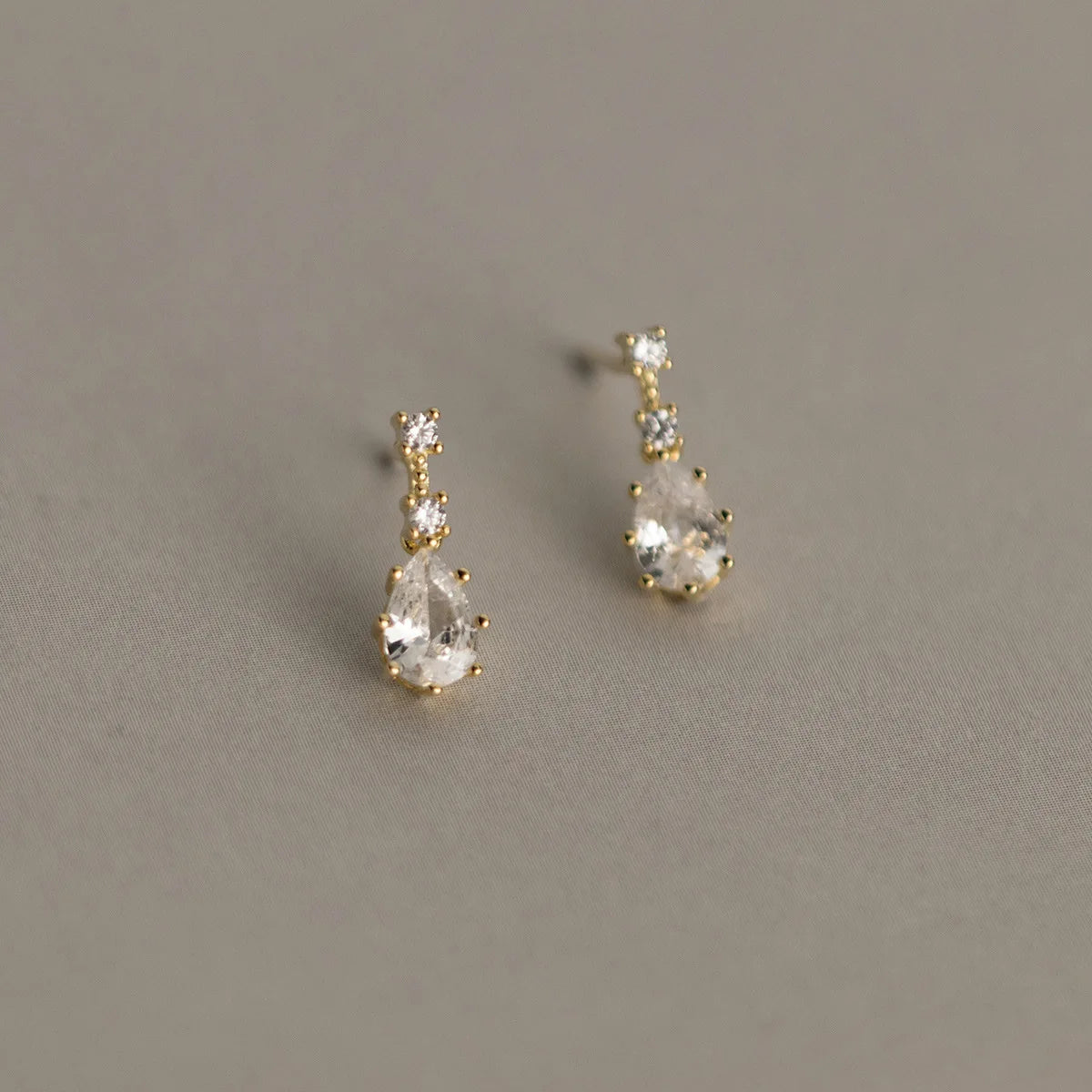 Daidan Earring Zircon Earrings Gold Plated 18K Jewelry Dangle Water Drop Silver Earrings for Women