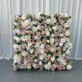 UP042 Wedding Artificial Roll up Flower Wall Backdrop 5d 3d Silk Flower Wall Panel 8x8 ft Wedding Wall Flower Decor