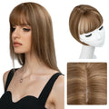 SARLA 10 Inch Straight Highlight Synthetic Fiber Silk Base Clip-In Hair Topper for Women with Bangs Wholesale Price