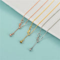 Wholesale 925 Sterling Silver Chain Rose Gold Box Chain With Ball Charm Adjustable Length Chain Necklace for DIY Jewelry Making