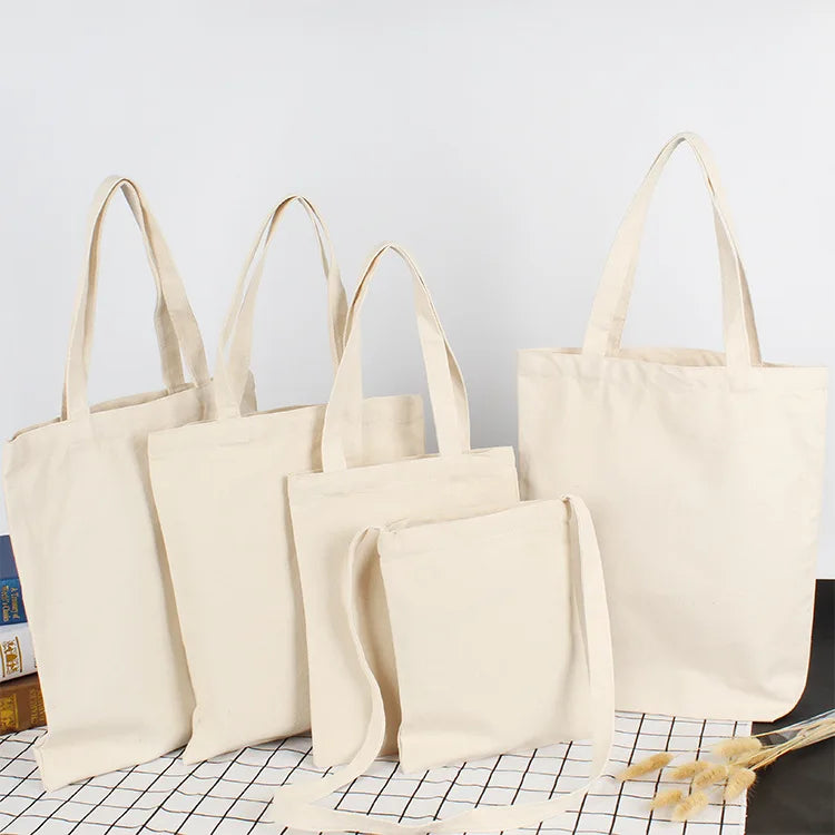 Custom Pattern logo Blank Canvas Tote Bag Eco-friendly Reusable Shopping Bag