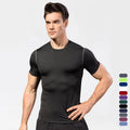 Custom logo Men Sportswear Quick Dry Gym Fitness Workout Athletic Compression Shirts