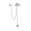 Personality Simple Design 925 Sterling Silver Earrings Long Tassel Cuff Clip Earrings for Women Single One Stud Earrings