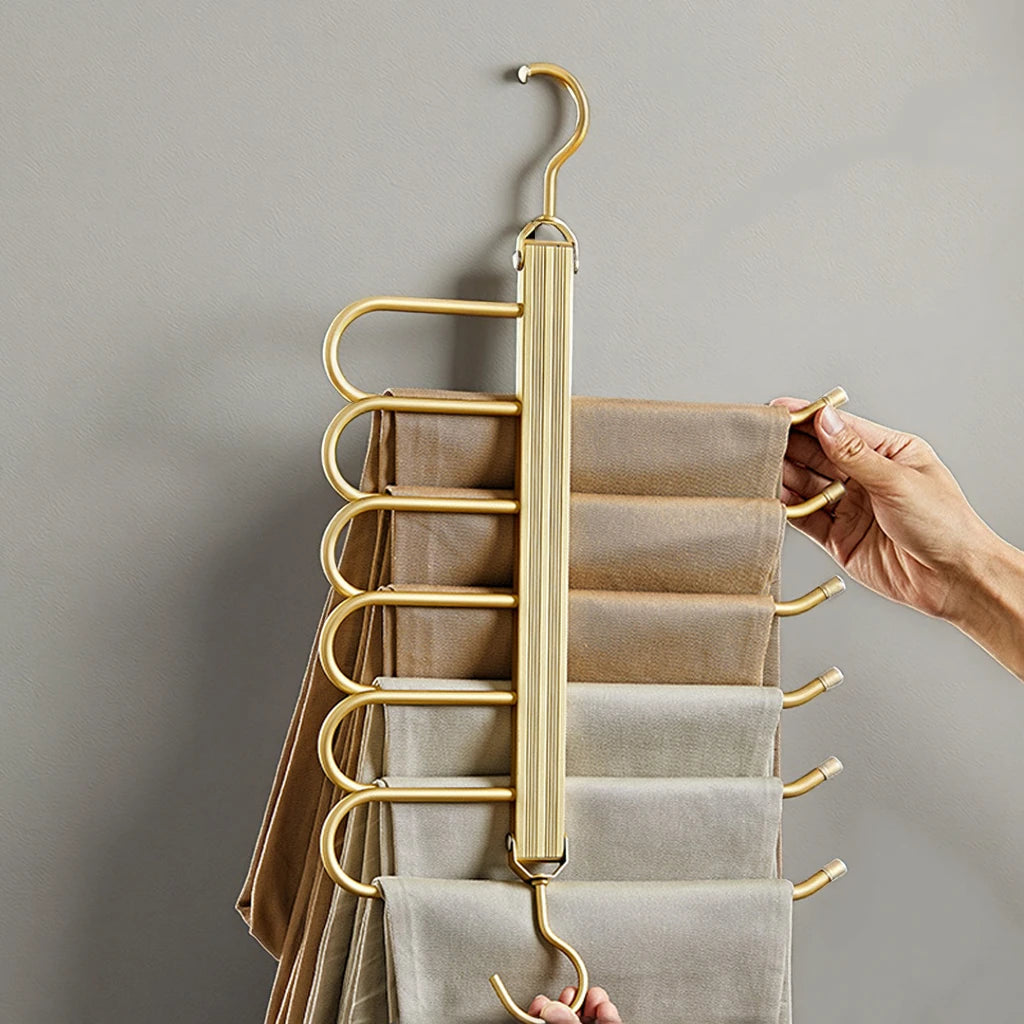 Modern Single Open-Ended Aluminum Pants Hanger Custom Vietnam Golden White Storage Rack Stand Clothes Open Ended Pant Hangers
