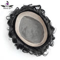 Natural Hair Looking Light Density Human Remy Virgin Hair System Curly 8x10 Inch Mono Base Men Wig Human Hair Toupee