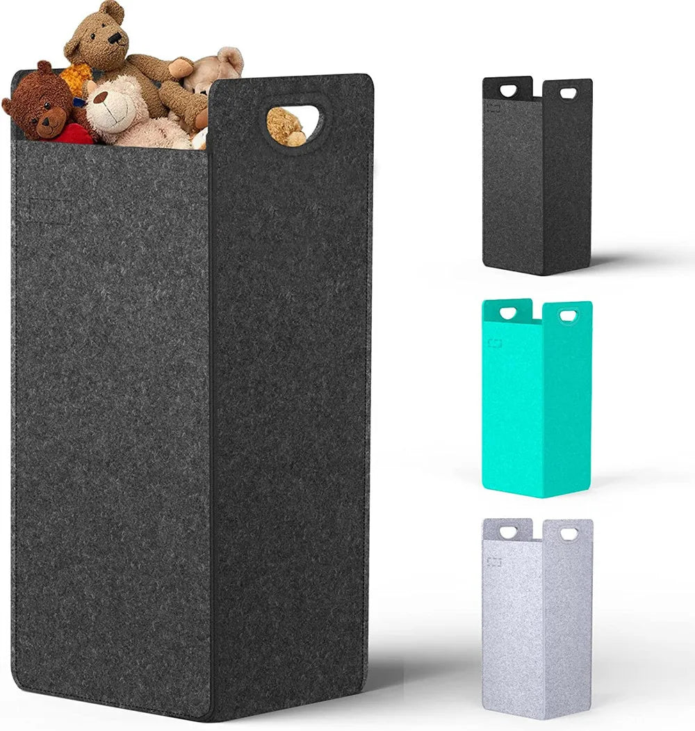 80 L Large Laundry Hamper Multifunctional Foldable Felt Laundry Storage Basket for Laundry Clothes Blankets Cushions Toys