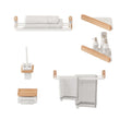 Bathroom Accessories Wall Mounted Walnut Stainless Steel Matte Black Bar Set Towel Rack Toilet Bar Set Bar Hook Sanitary Set