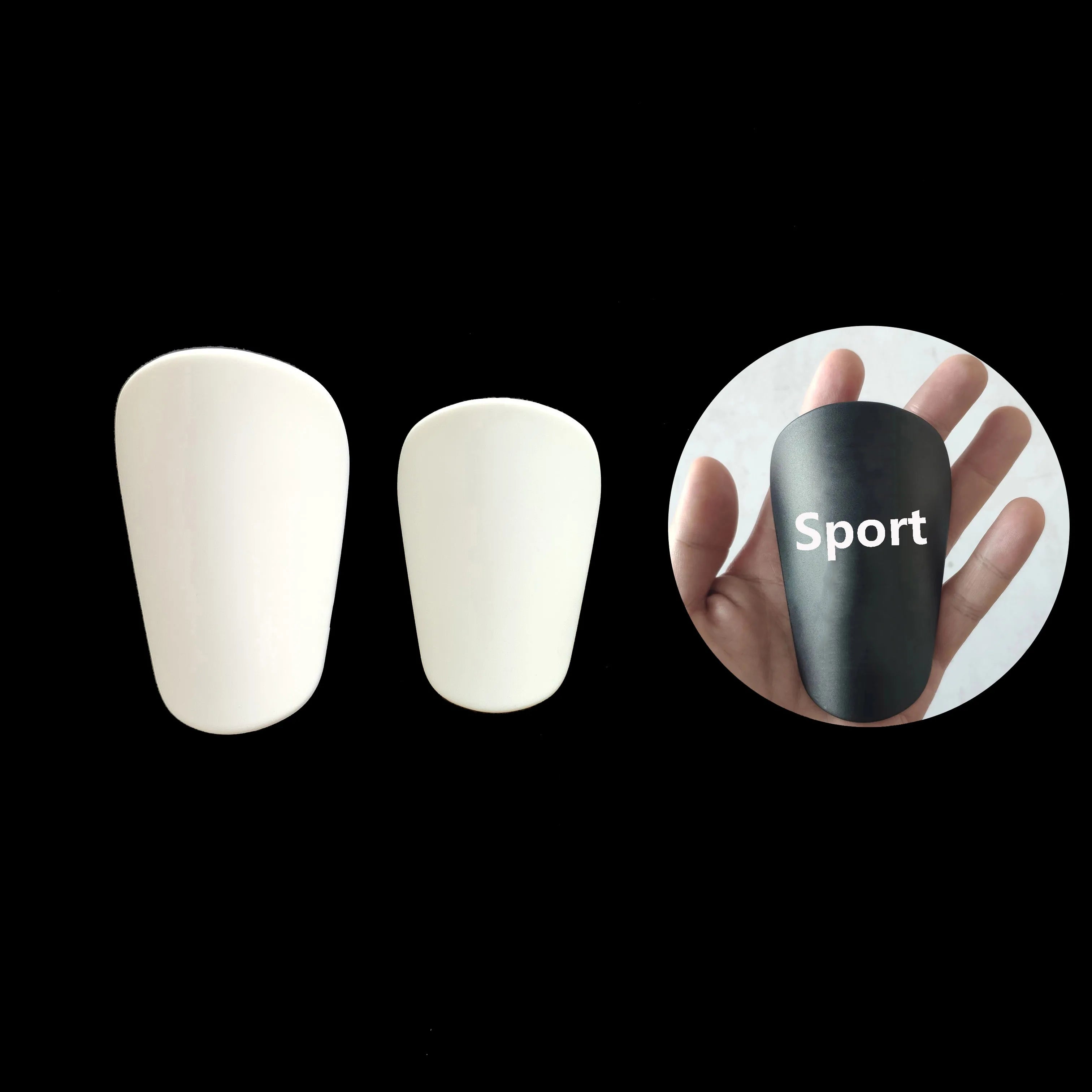 8.3*5.5 cm Kid Teenager PBT Plain Blank Mini White Sublimation Soccer Shinguards Heat Transfer Printing Football Calf Shin Pads
