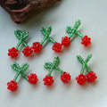 Mini 9mm Red Fruit Cherry Charm Resin Seed Beaded Dangle for Diy Bracelet Necklace Earring Jewelry Accessories