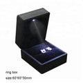 Hot Custom Color LED Light Ring Box High-End Velvet Material for Ring Bracelet Pendant Bangle Jewellery Box with Custom LOGO