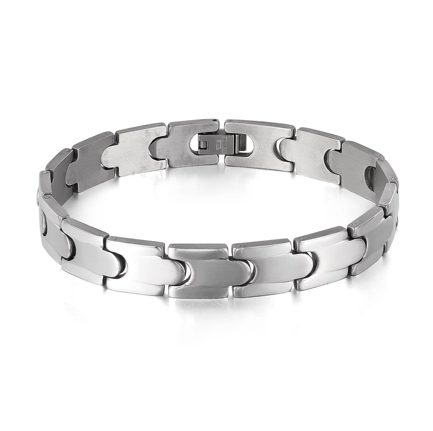 Wholesale Price 10.2mm Width Bullet Stainless Steel Magnetic Bracelet for Arthritis Men Silver Jewelry Boys Christmas Gifts