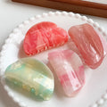 New Arrival pink Color Semi Circular Hairpin Elegant Beautiful Strong Holder Hair Claw for Short Thick Hair