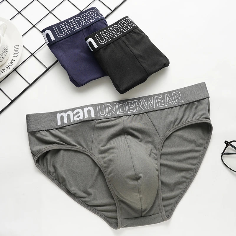 Wholesale Fashion Mens Briefs Underwear Solid Color Mens Briefs Breathable Wide Waistband Mens Shorts